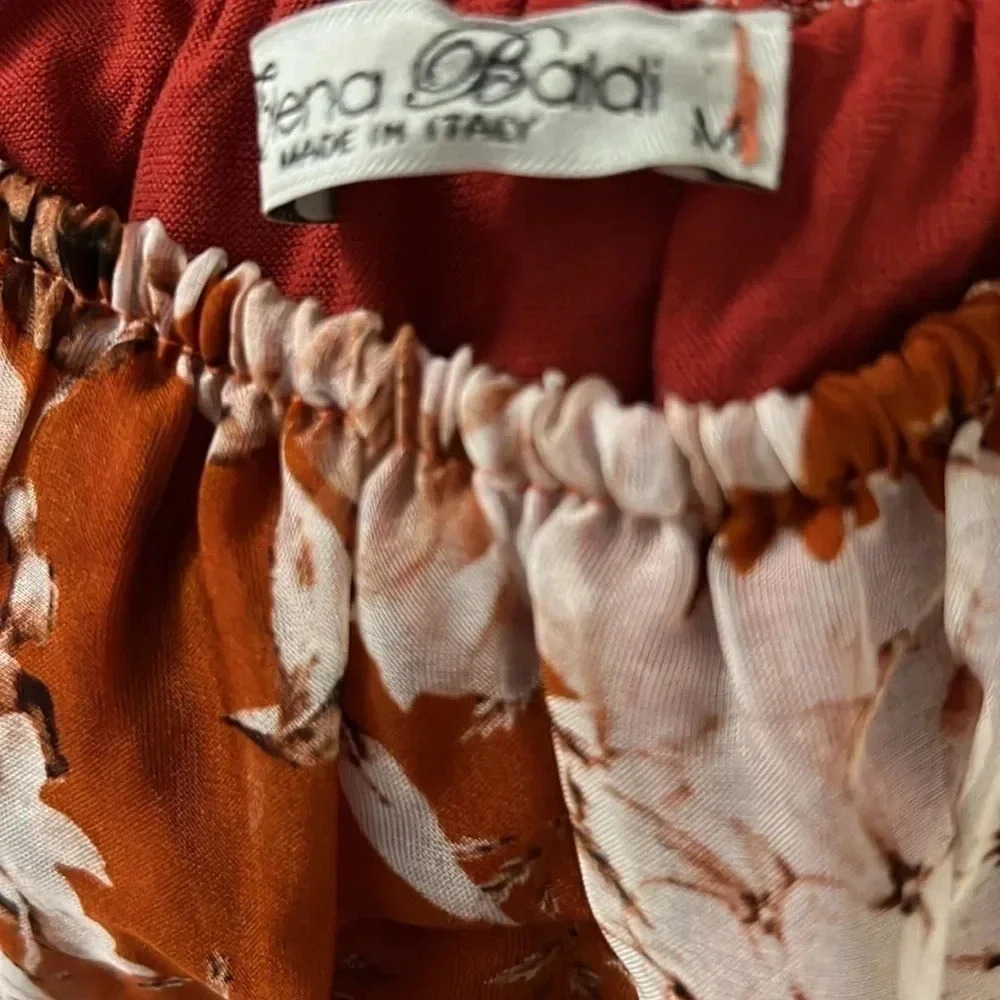 Elena Baldi Made In Italy Floral Ruffle Hem floral Spring Dress size Medium - Picture 6 of 7